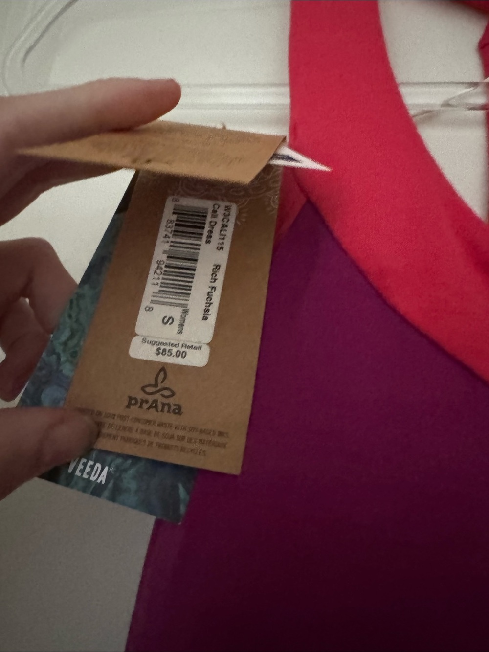 Prana NWTs Cali Dress- Rich Fuchsia - Picture 4 of 4